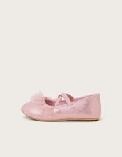 Baby Metallic Ruffle Walker Shoes, Pink (PINK), large