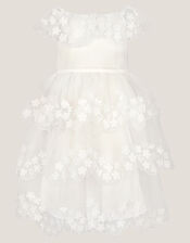 Rebecca Appliqué Floral Scallop Dress, Ivory (IVORY), large