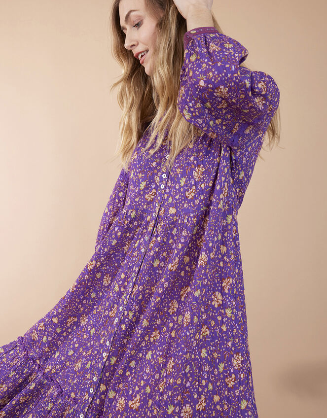 East Lana Crinkle Print Dress, Purple (PURPLE), large