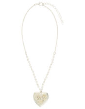 Carly Pearl and Diamante Heart Locket Necklace, , large