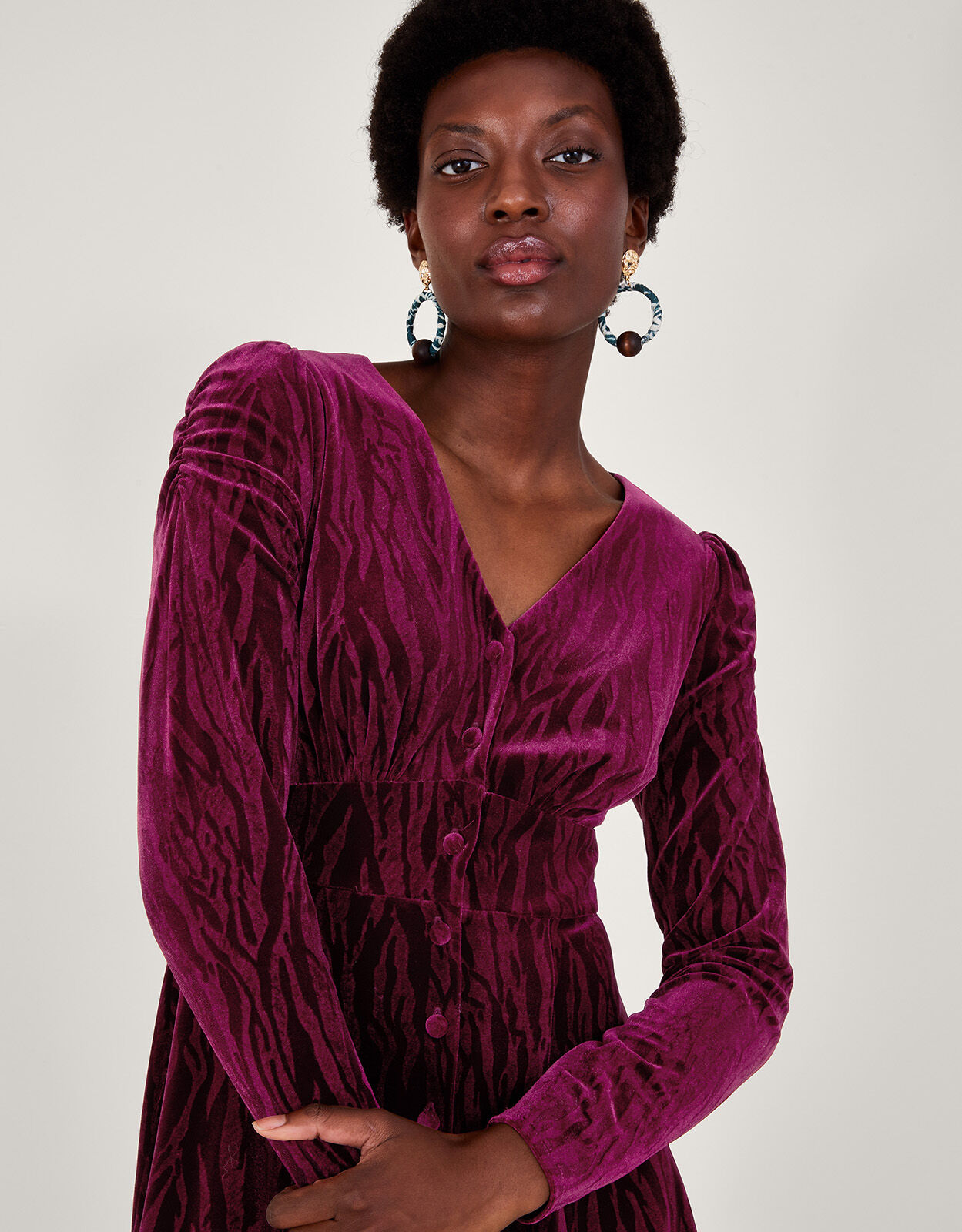 Monsoon red velvet dress shop