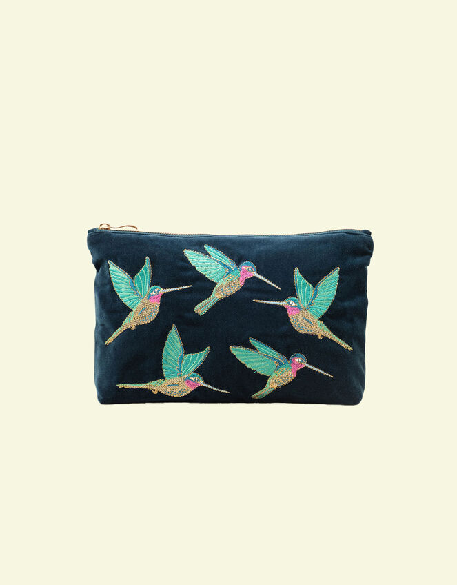 Elizabeth Scarlett Velvet Zip Pouch, , large