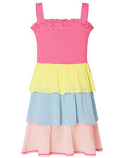 Colour-Block Dress in LENZING™ ECOVERO™, Pink (PINK), large
