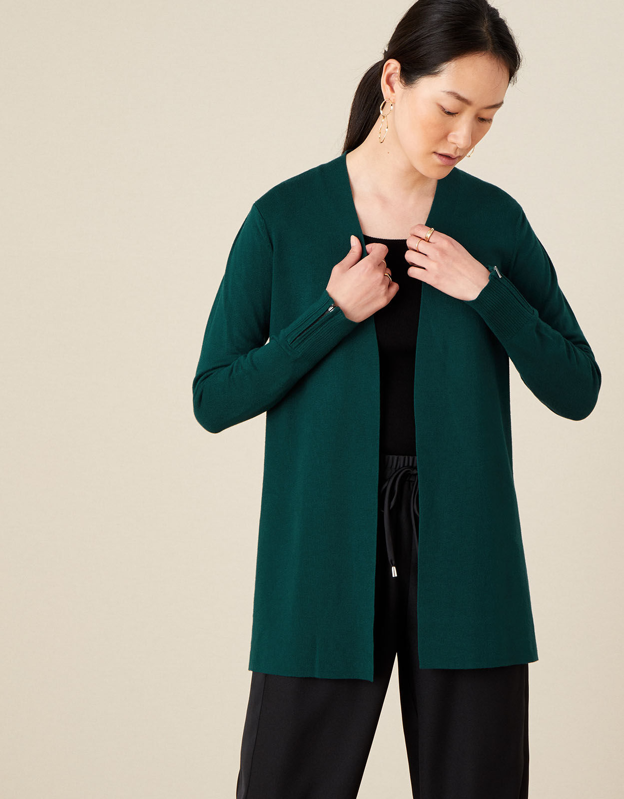 Teal longline cardigan cheap