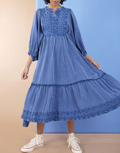 East Cinzia Tiered Denim Dress, Blue (DENIM BLUE), large