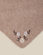 Flic Floral Embroidered Triangle Scarf, , large
