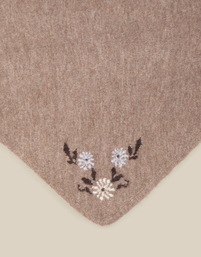 Flic Floral Embroidered Triangle Scarf, , large