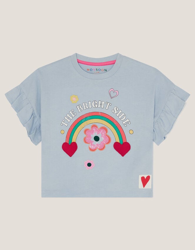 The Bright Side Frill T-Shirt, Blue (BLUE), large