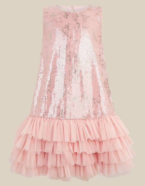 Sofia Sequin Ruffle Party Dress, Pink (PINK), large