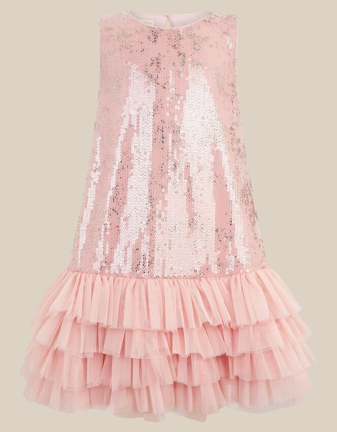 Sofia Sequin Ruffle Party Dress, Pink (PINK), large