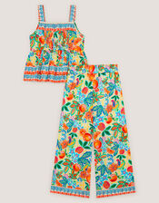 Alani Fruit Print Top & Trouser Set, Yellow (YELLOW), large