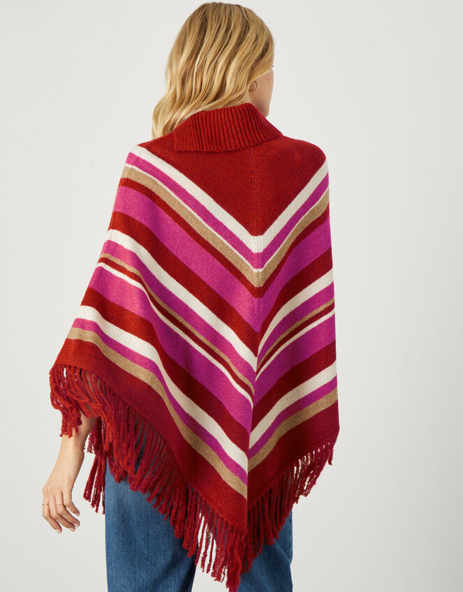 Suki Stripe Poncho, Red (RED), large