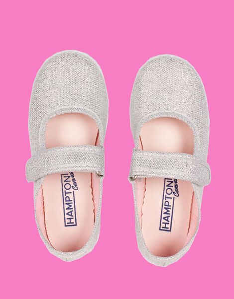 Hampton Canvas Martha Plimsolls, Silver (SILVER), large