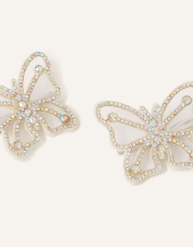 Sparkle Mesh Butterfly Hair Clip Twinset, , large