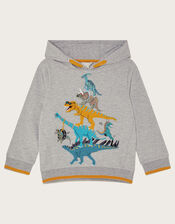 Dinosaur Hoodie, Gray (GREY), large