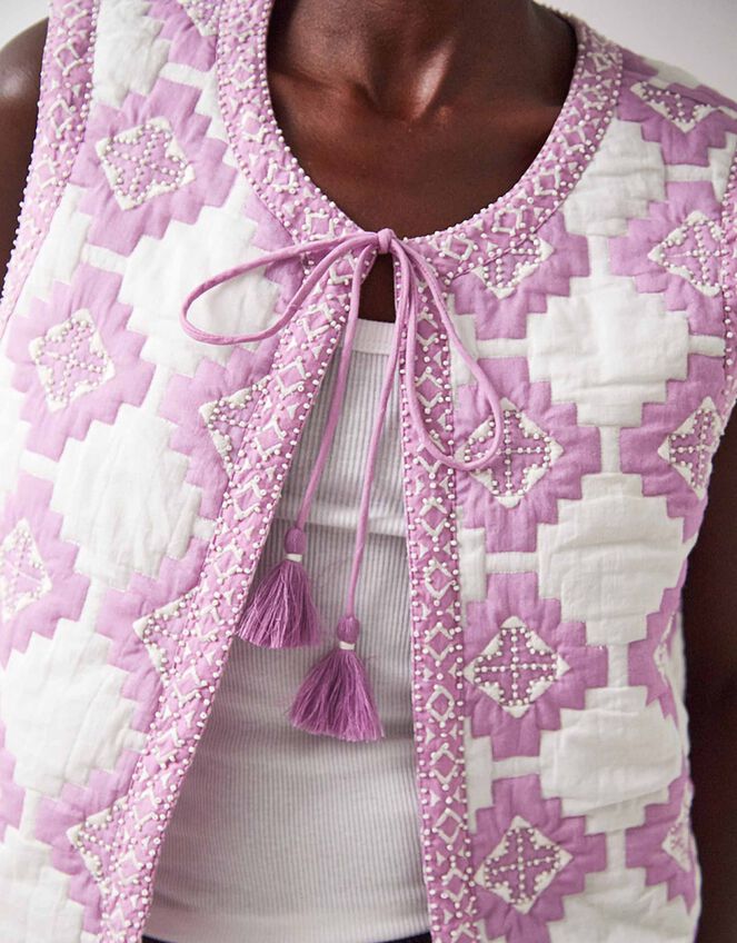 East Kaira Embroidered Quilted Waistcoat, Multi (MULTI), large