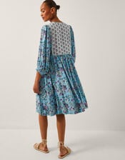 Aine Floral Print Mini Dress, Blue (BLUE), large