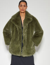 Felixa Faux Fur Coat, Green (GREEN), large