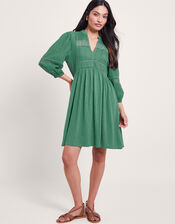Lia Lace Trim Dress, Green (GREEN), large