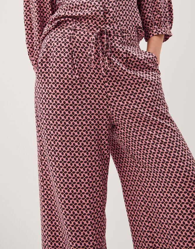 Netta Floral Print Wide Leg Trousers, Pink (PINK), large
