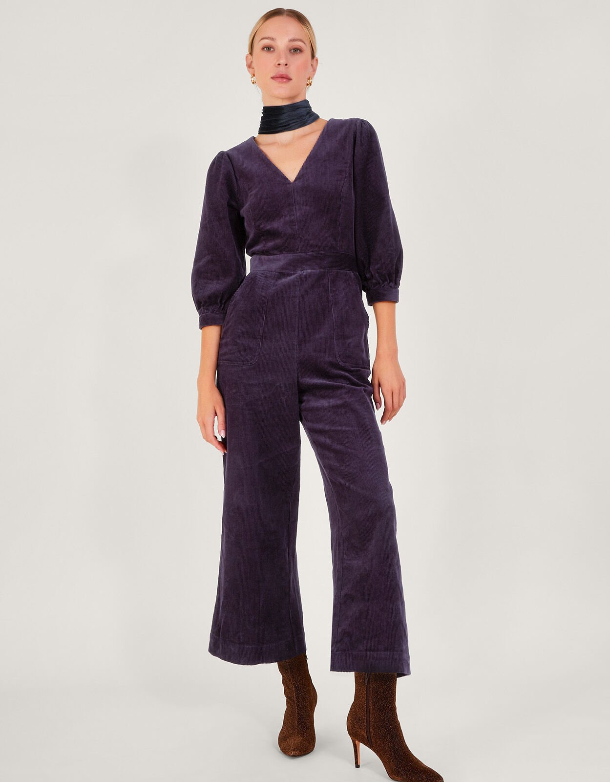 Purple velour jumpsuit discount