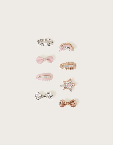 Metallic Novelty Hair Clip Set 8 Pack, , large