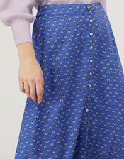 Rhiannon Floral Midi Skirt in LENZING&trade; ECOVERO&trade;, Blue (BLUE), large