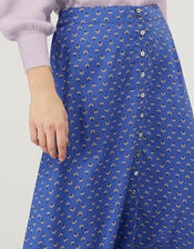 Rhiannon Floral Midi Skirt in LENZING™ ECOVERO™, Blue (BLUE), large
