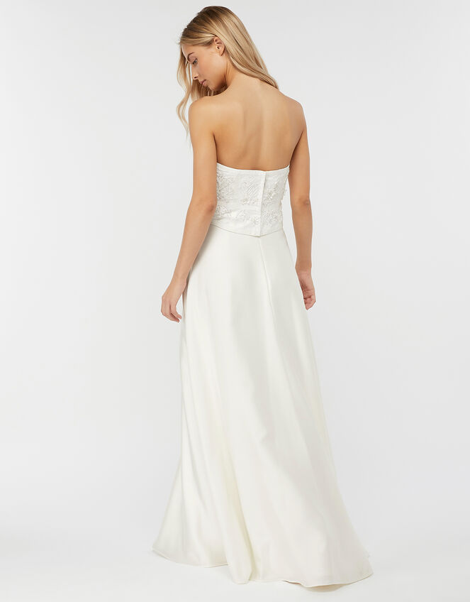 Jane Satin Bridal Maxi Skirt, Ivory (IVORY), large