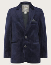 Velvet Blazer, Blue (NAVY), large