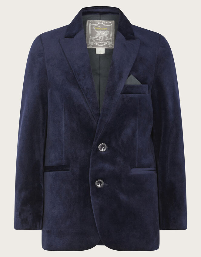 Velvet Blazer, Blue (NAVY), large