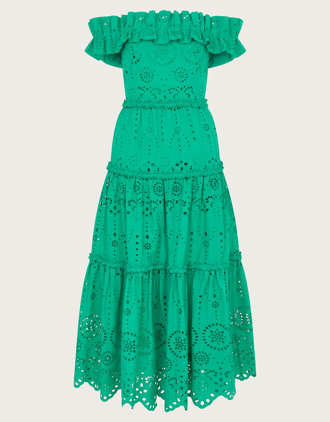 Brynn Broderie Dress, Green (GREEN), large