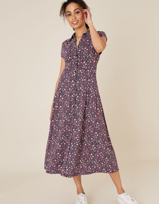 Brittany Floral Shirt Dress Pink | Work Dresses | Monsoon Global.