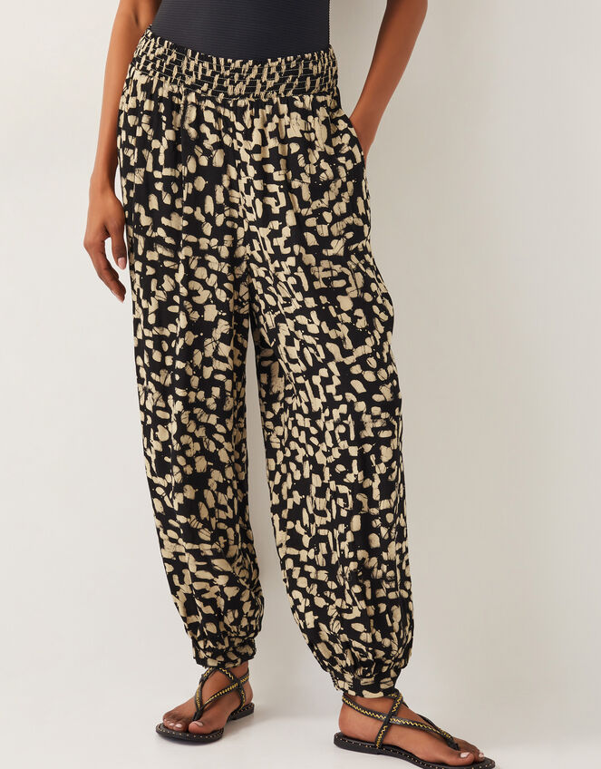 Ania Batik Print Trousers, Black (BLACK), large