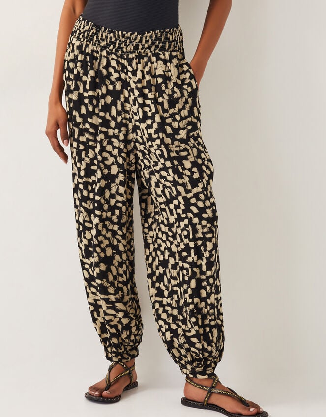 Ania Batik Print Trousers, Black (BLACK), large
