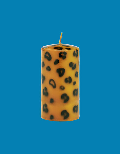 Anna and Nina Small Leopard Print Pillar Candle, , large