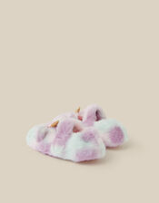 Rainbow Unicorn Faux Fur Slippers, Multi (MULTI), large