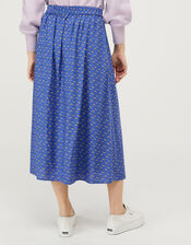 Rhiannon Floral Midi Skirt in LENZING&trade; ECOVERO&trade;, Blue (BLUE), large