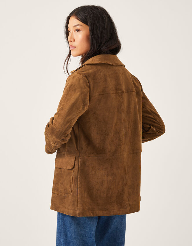 Naya Suedette Jacket, Brown (BROWN), large