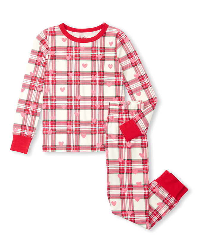 Hatley Plaid Hearts Pyjama Set, Red (RED), large