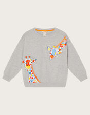 Giraffe Sweatshirt , Gray (GREY), large