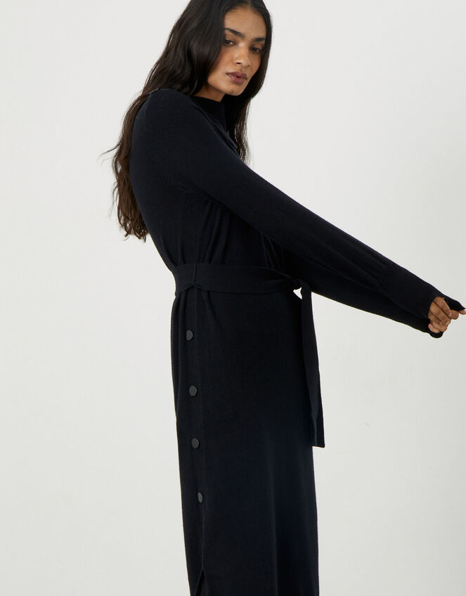 Plain Popper Side Dress, Black (BLACK), large