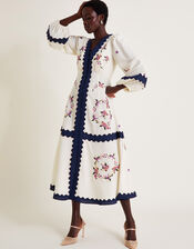 Emma Embroidered Dress, Ivory (IVORY), large