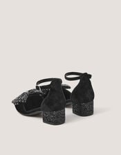 Diamant&eacute; Bow Velvet Two Part Heels, Black (BLACK), large