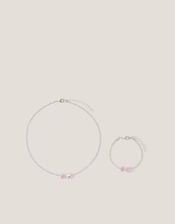 Belle Bow Beaded Necklace & Bracelet Set, , large