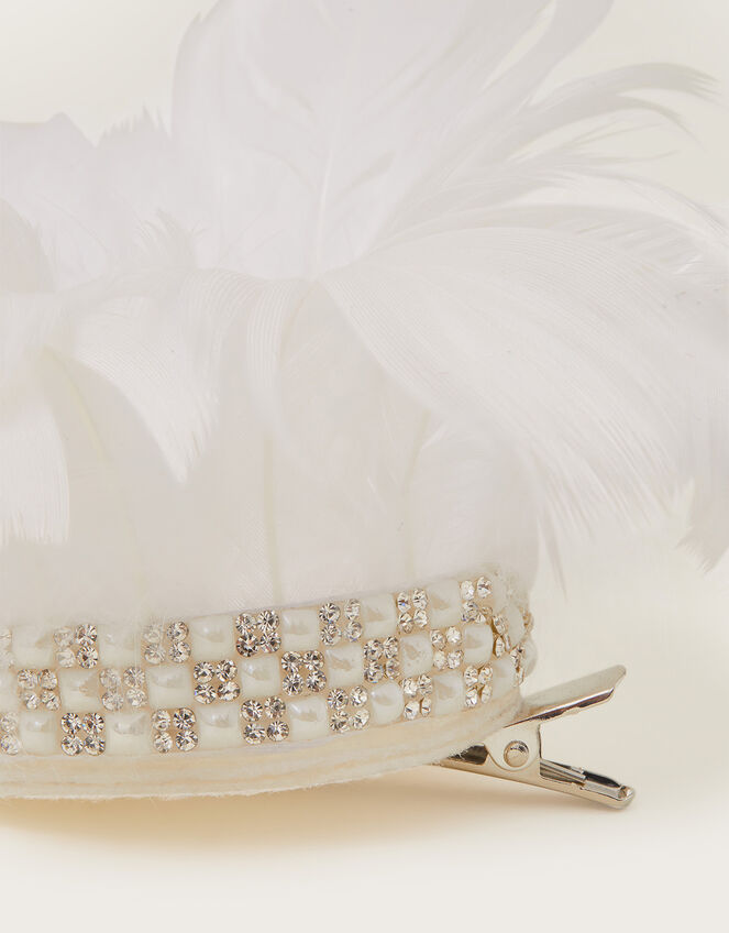 Feather Sparkle Crown Hair Clip, , large