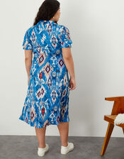 Darella Ikat Print Dress with LENZING™ ECOVERO™, Blue (BLUE), large