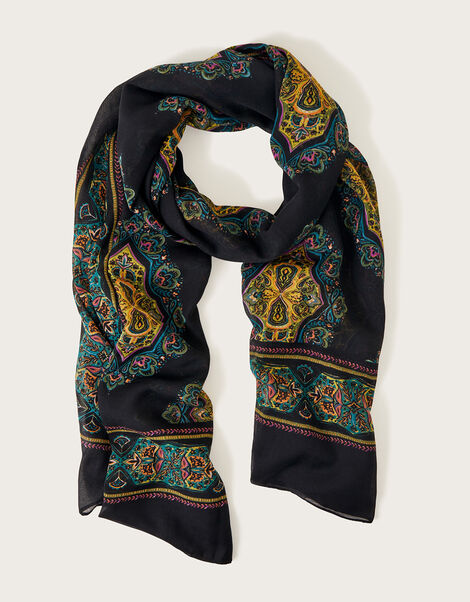 Medallion Print Scarf, , large