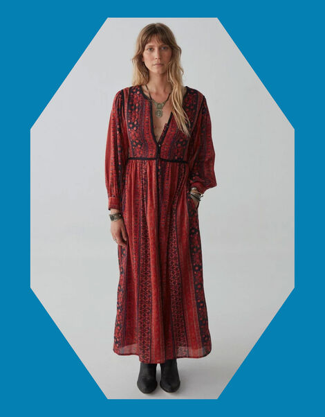 Maison Hotel Dalida Embroidered Dress, Red (RED), large