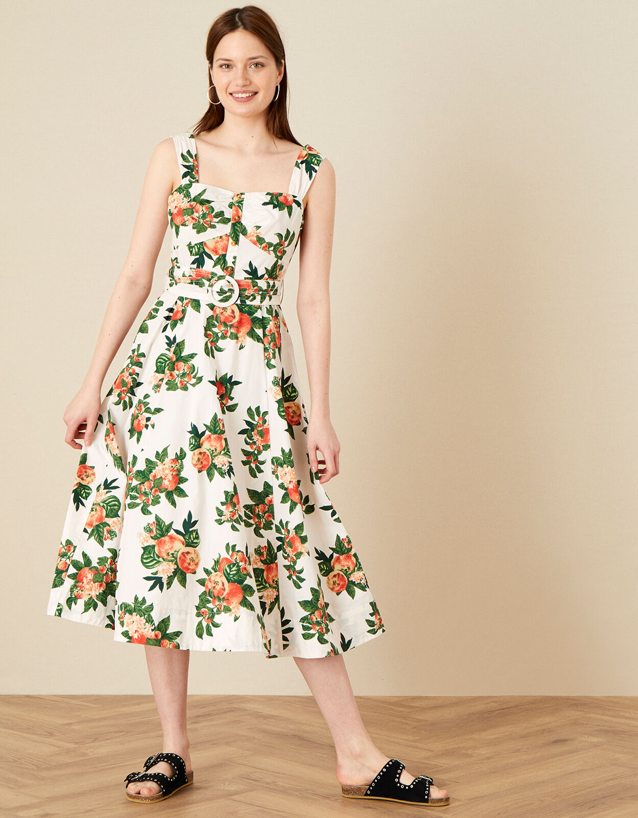 Monsoon apple embellished midi dress 2025